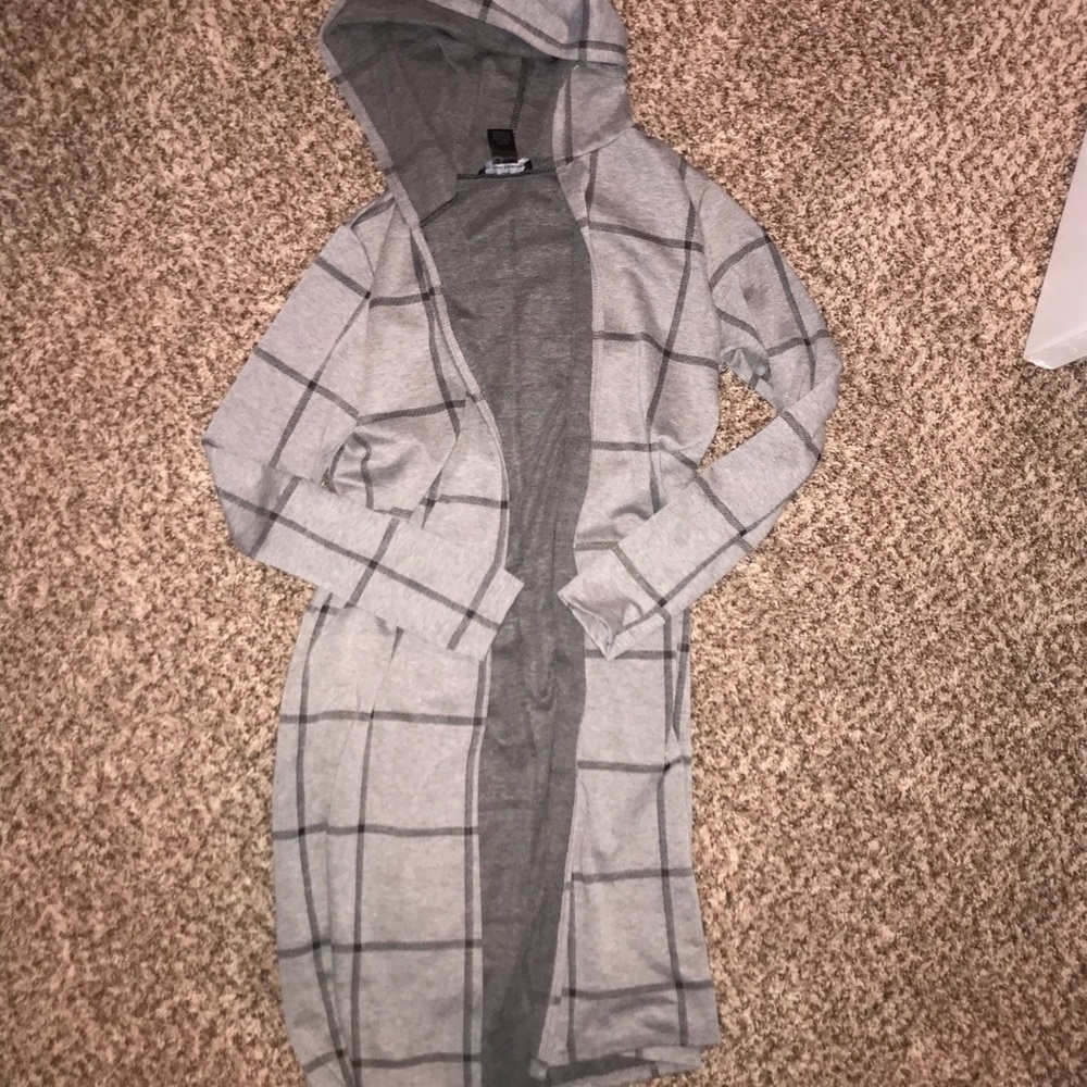 Long hooded cardigan